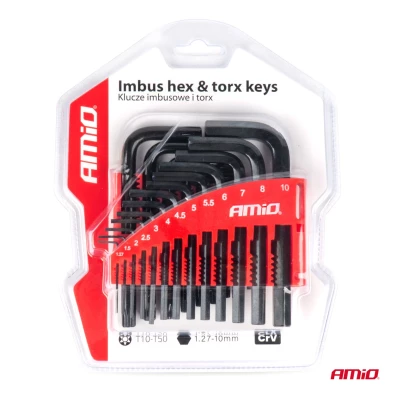 Set 22 clés hexagonales & Torx CRV noir - AMiO